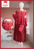 New Arrival Three Piece Soft Silk Night Dress