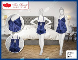 Two Hearts 2 Piece Silk Short Nighty